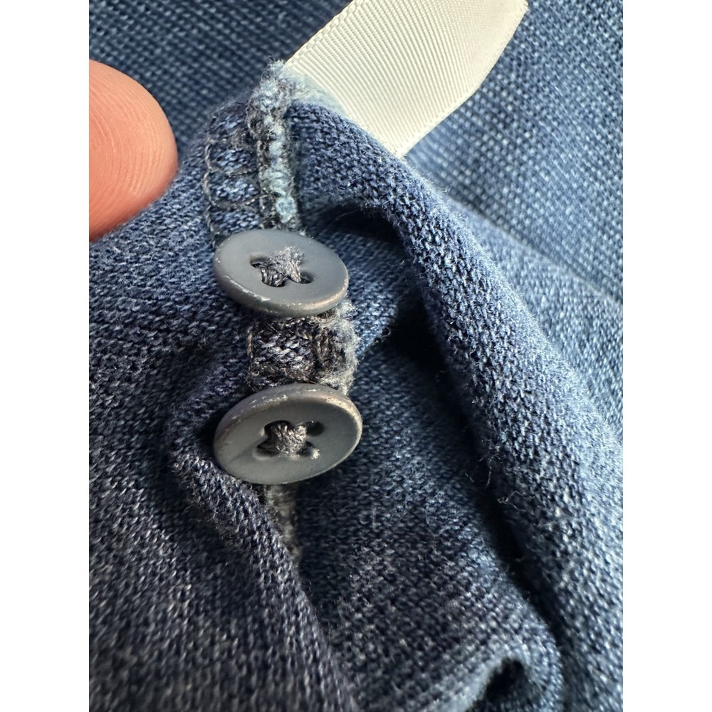 Faherty Shirt Large Blue Indigo Dyed Cotton Minimalist Outdoor Nature Office - Picture 8 of 8
